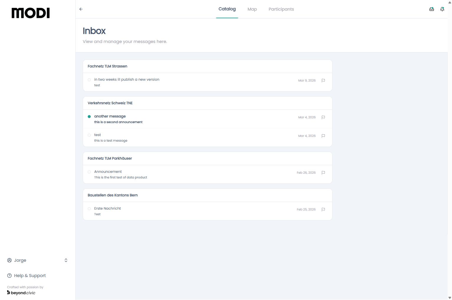 Inbox showing sent access requests